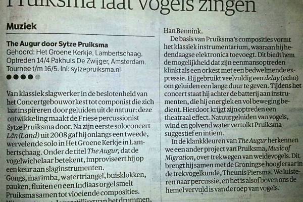 Review solo concert The Augur in NRC